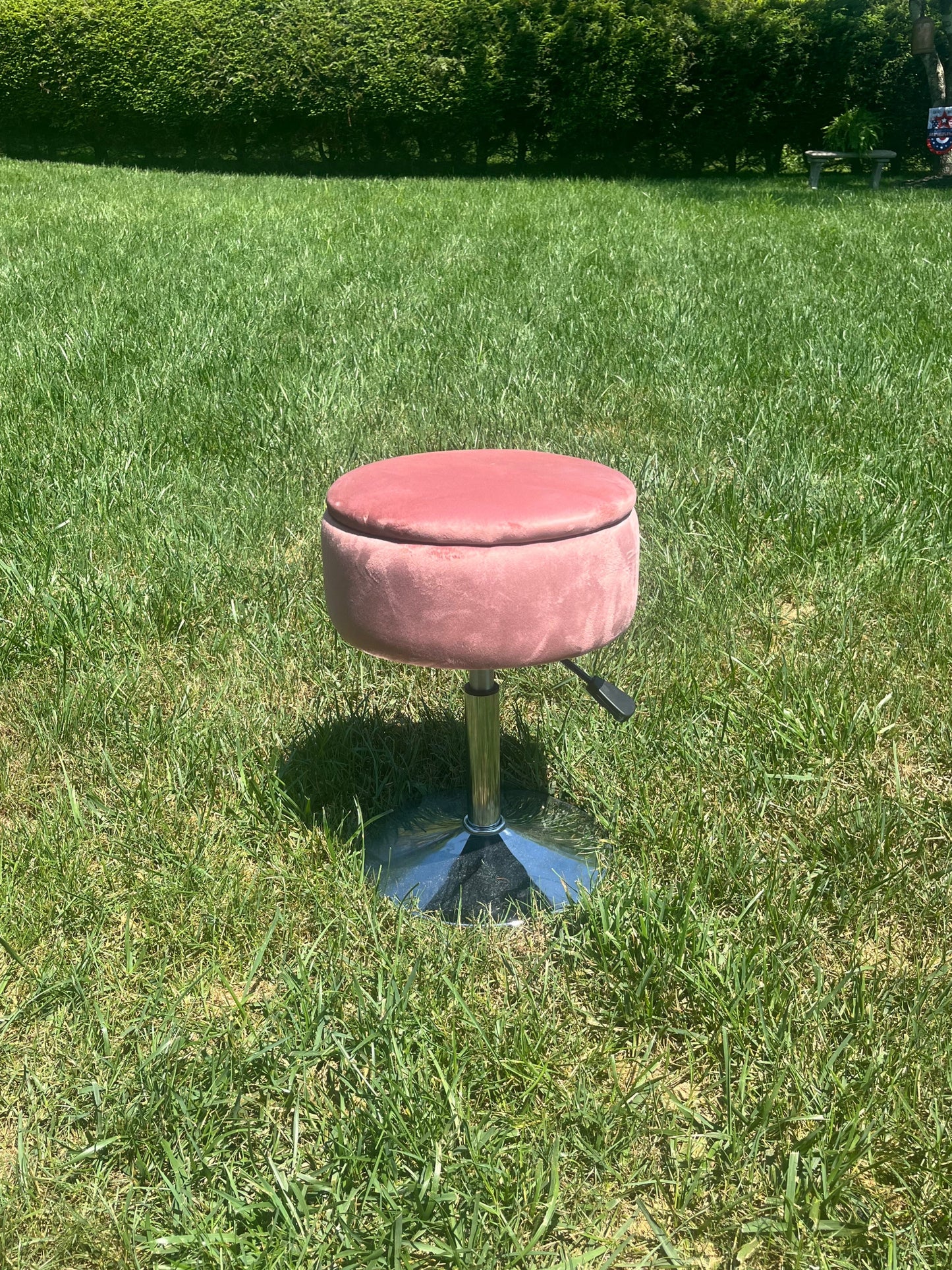 RUCKEN Adjustable Ottoman Stool Pink Vanity Stool Vanity Chair