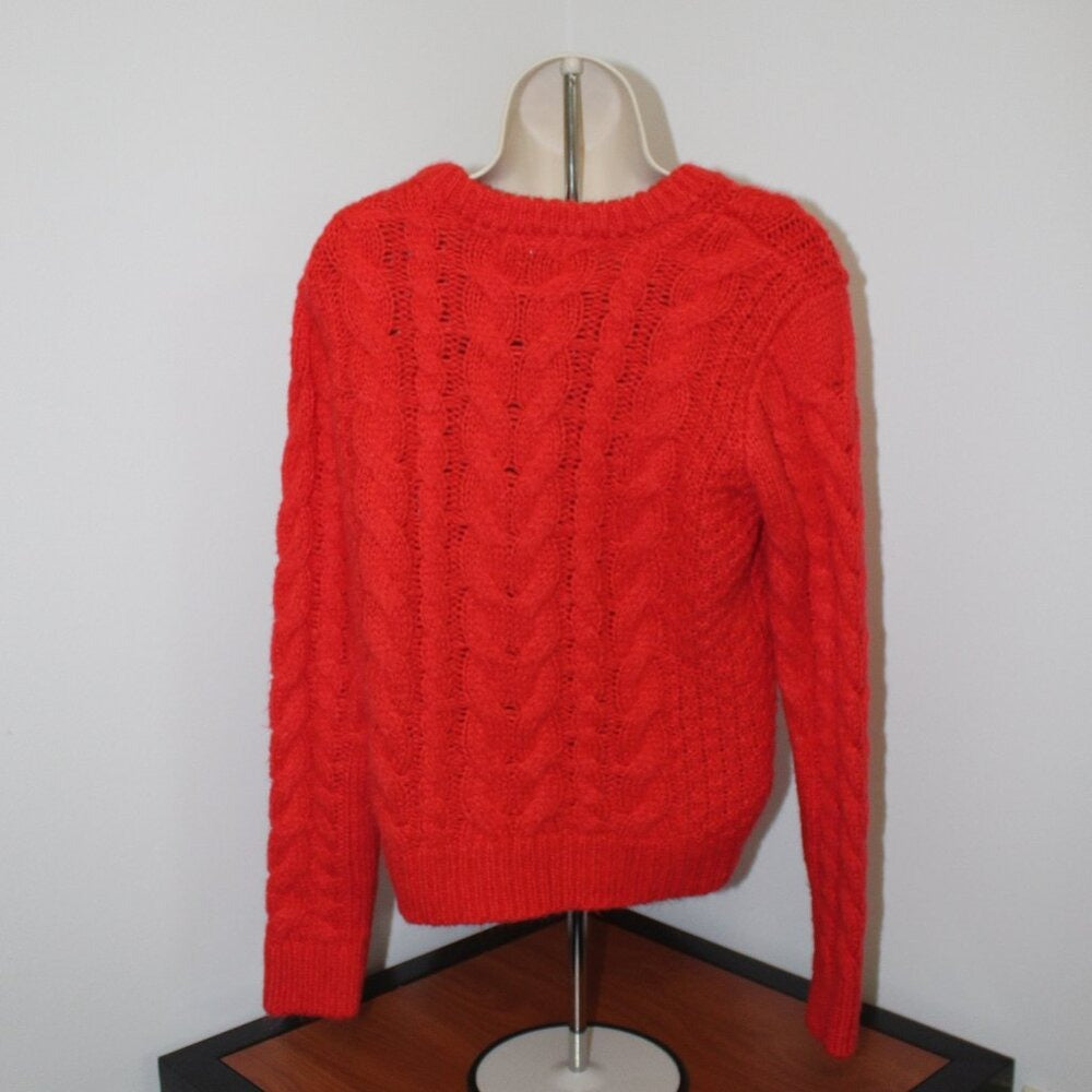 Mi Ami Francescas Collection Sweater Red Cable Knit Pullover Holiday - Size S