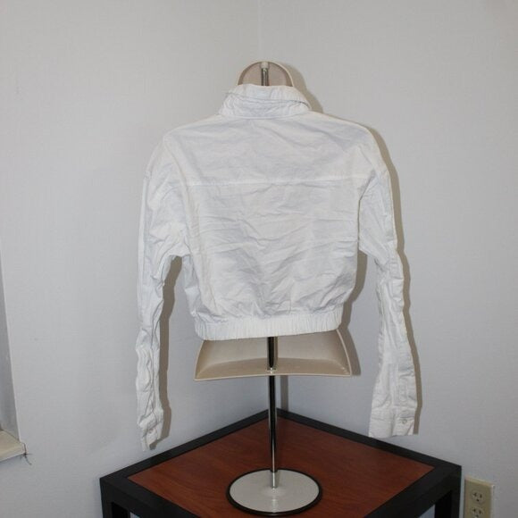 Kendall & Kylie White Button Up Crop Top - Size S