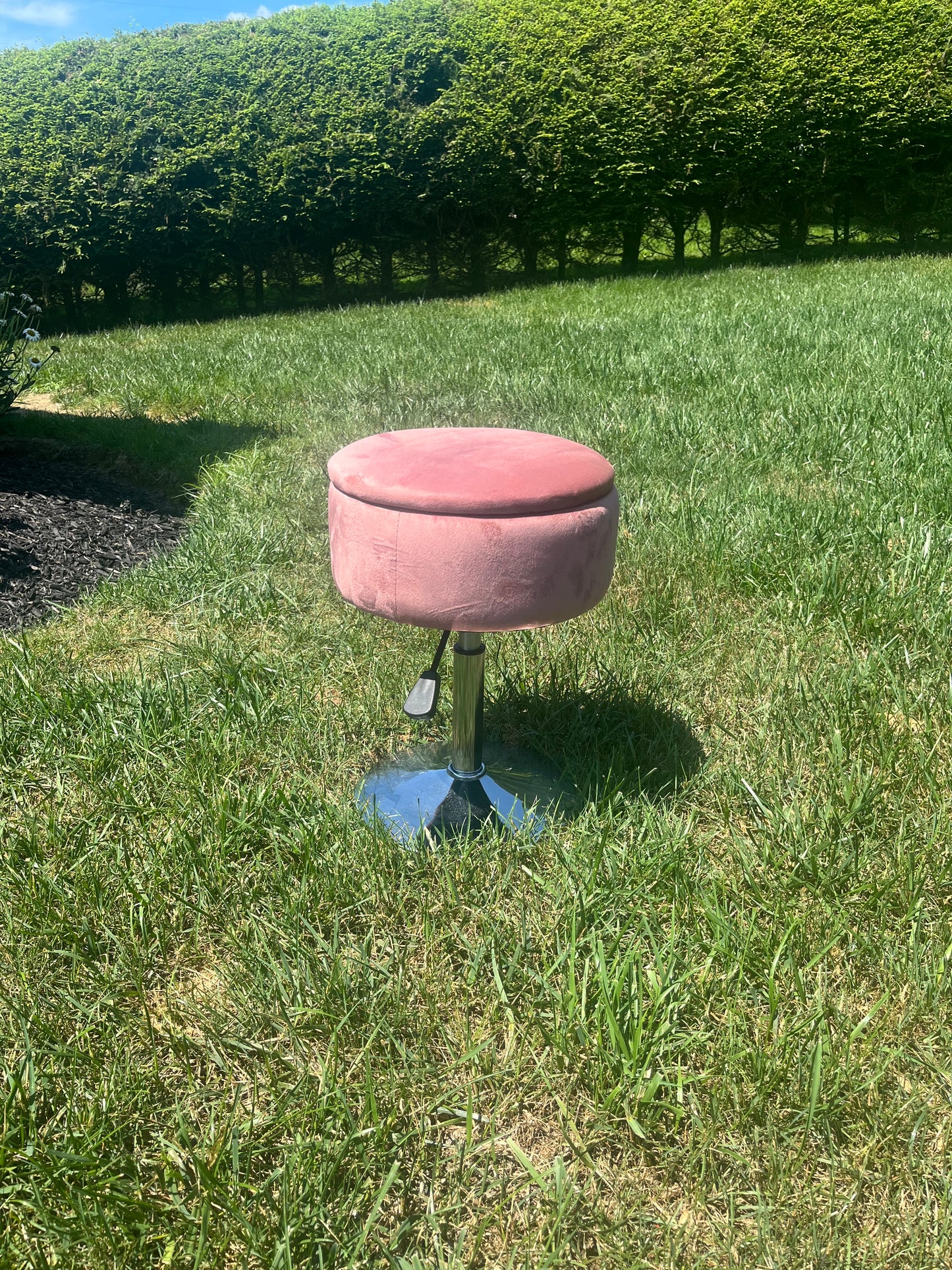 RUCKEN Adjustable Ottoman Stool Pink Vanity Stool Vanity Chair