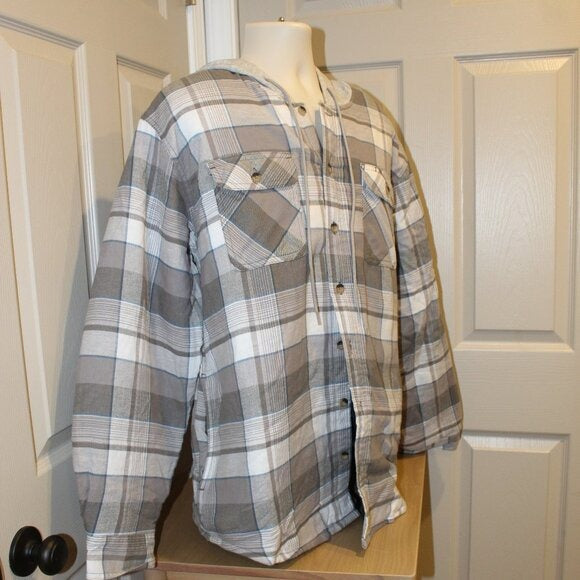 Wrangler authentic grey grey checkered design quilted lined jacket - Size XL