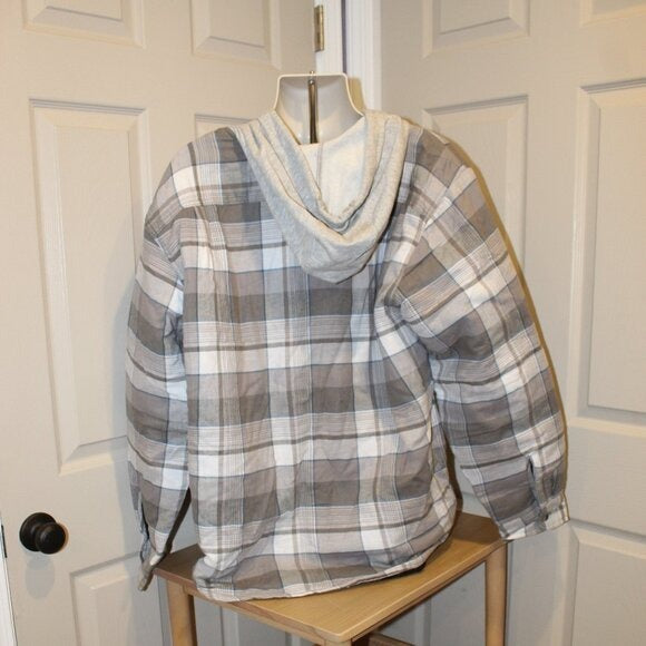 Wrangler authentic grey grey checkered design quilted lined jacket - Size XL