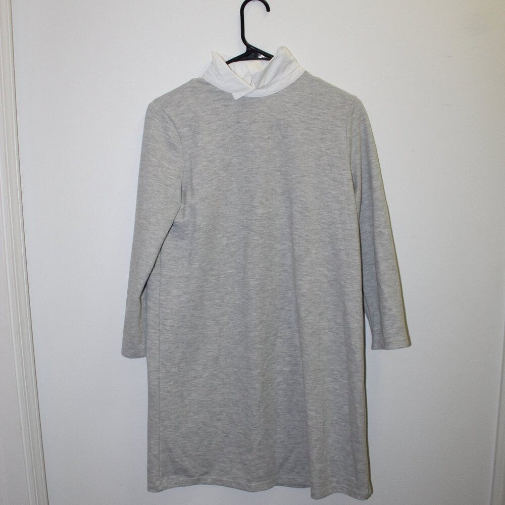 Zara Ivory Cream 3/4 Sleeve Mock Neck Thick Knit Lagenlook Dress - Size S