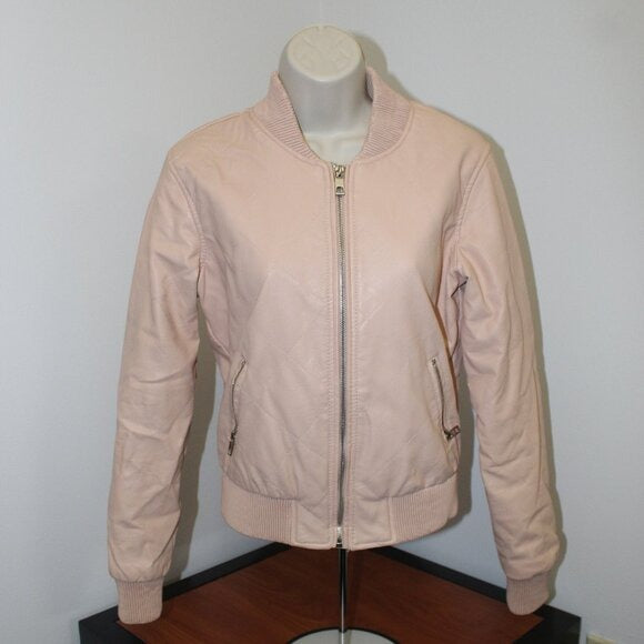 Ci Sono Faux Leather Bomber Jacket - Size S