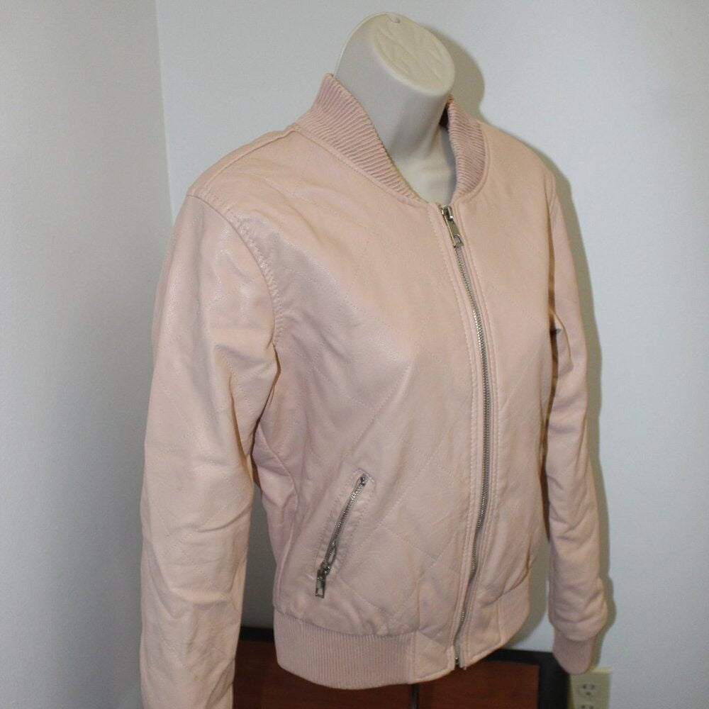 Ci Sono Faux Leather Bomber Jacket - Size S