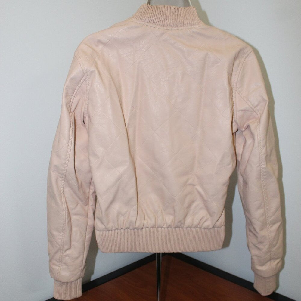 Ci Sono Faux Leather Bomber Jacket - Size S