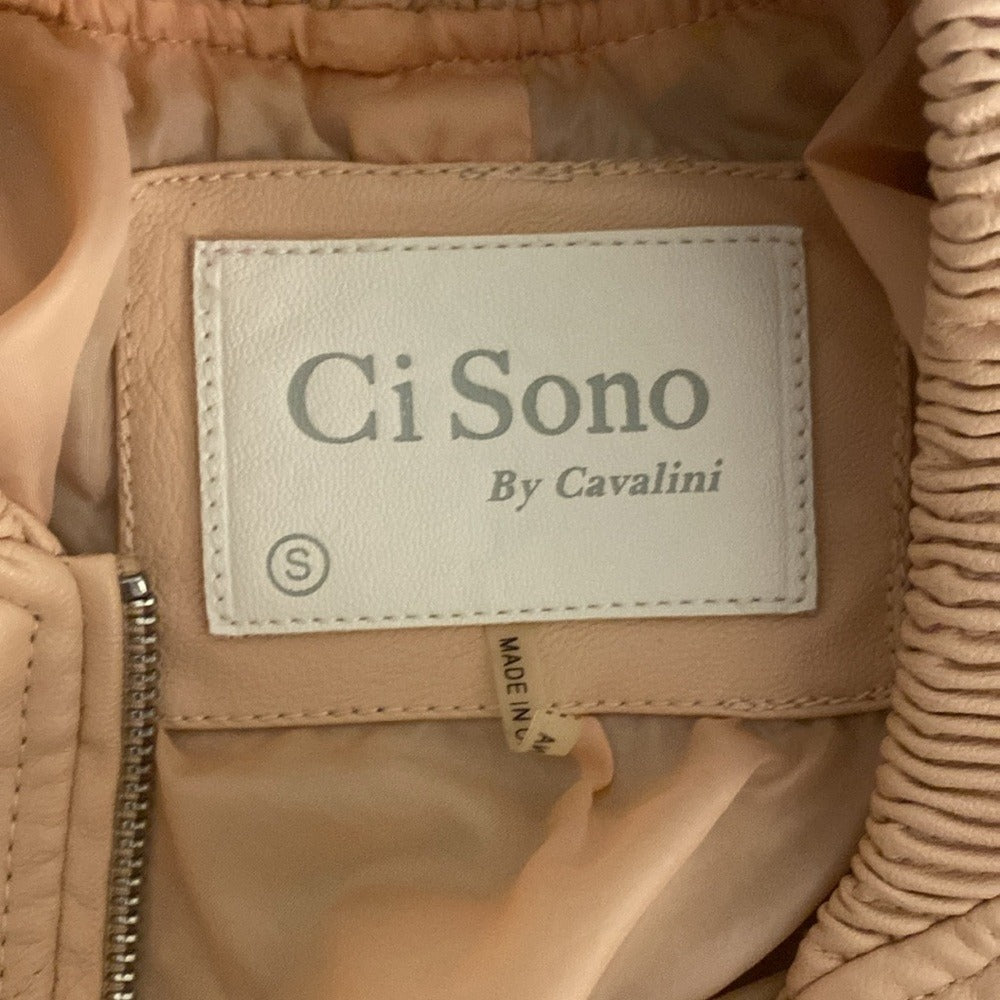 Ci Sono Faux Leather Bomber Jacket - Size S