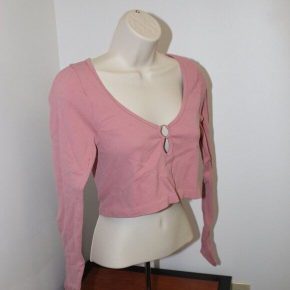 Aeropostale Long Sleeve Neck Crop Top - Size M