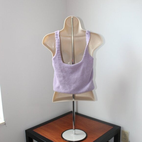 Soft-Textured Sleeveless Crop Sweater - Size S