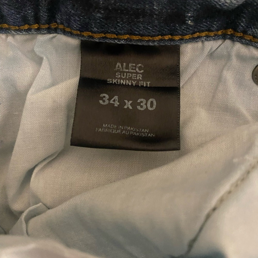 Express Alec Super Skinny Fit Jeans - Size 34x30