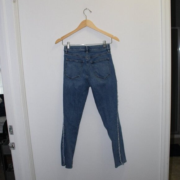 Loft Side Frayed High Rise Skinny Jeans - Size US 0
