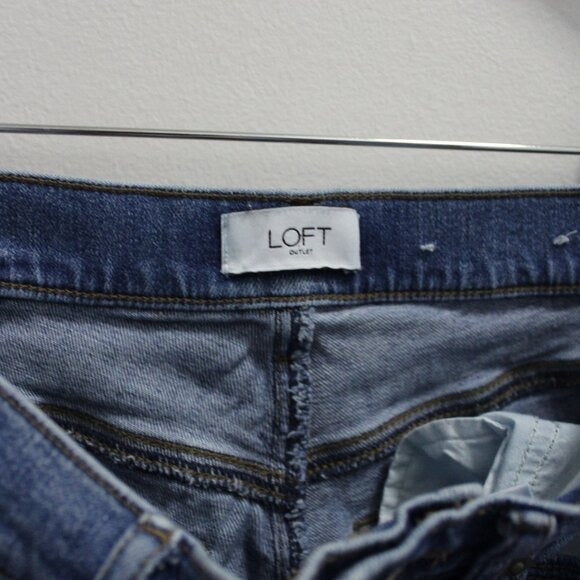 Loft Side Frayed High Rise Skinny Jeans - Size US 0