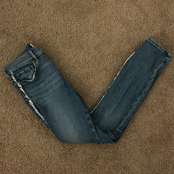 Loft Side Frayed High Rise Skinny Jeans - Size US 0