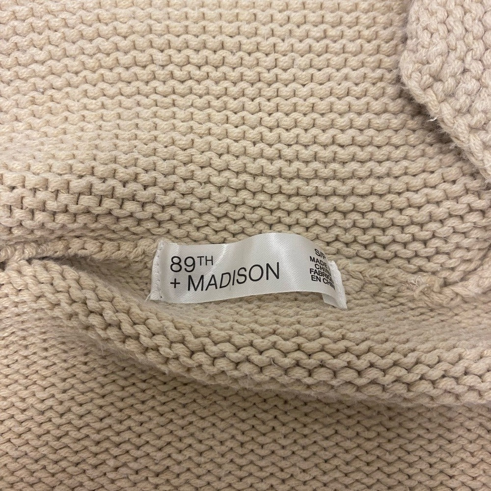 89 + Madison Jacquard Turn-Down Collar Zipper Cardigan - Size S