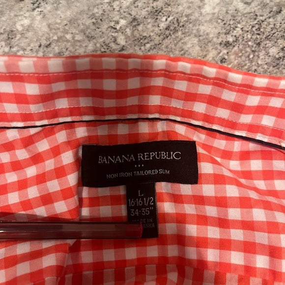 Banana Republic Non Iron Tailored Slim Fit Casual Button Up - Size L