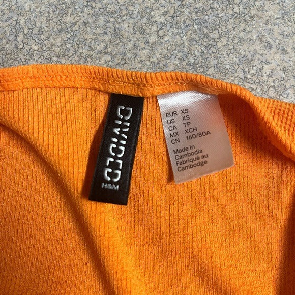 H&M Divided Ribbed Jersey Dress With Gathers - Size XS