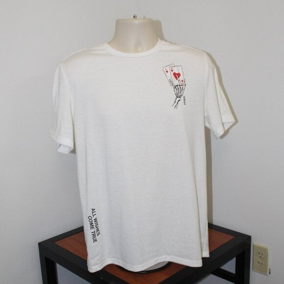 Happy Face Graph Casual Short Sleeve T-Shirt - Size M