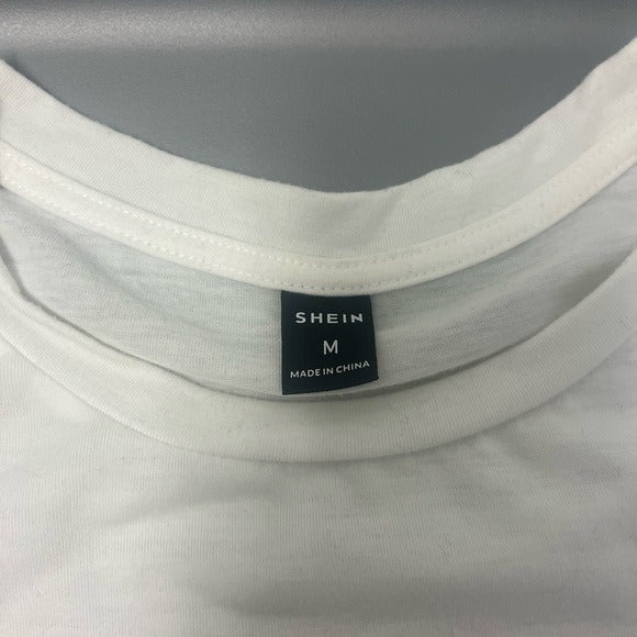 Happy Face Graph Casual Short Sleeve T-Shirt - Size M