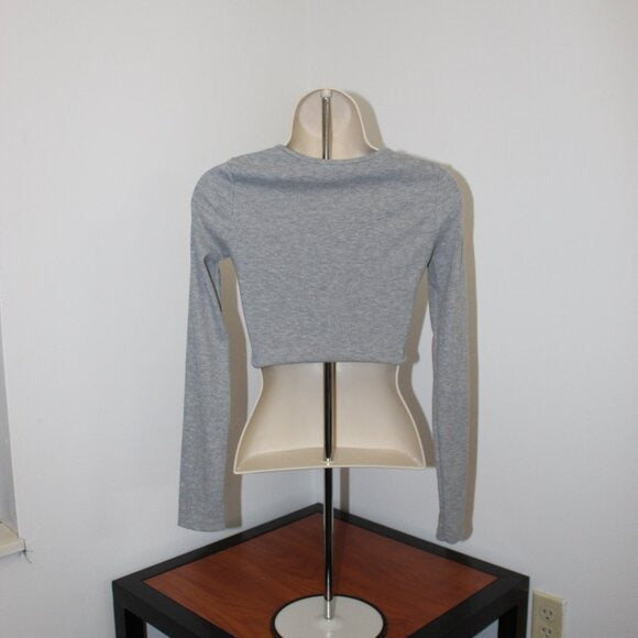 Shein Long Sleeve Round Neck Crop Top - Size XS