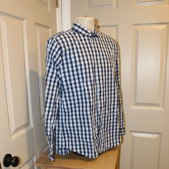 Express Extra Straight Slim Fit Casual Button Up - Size L/G
