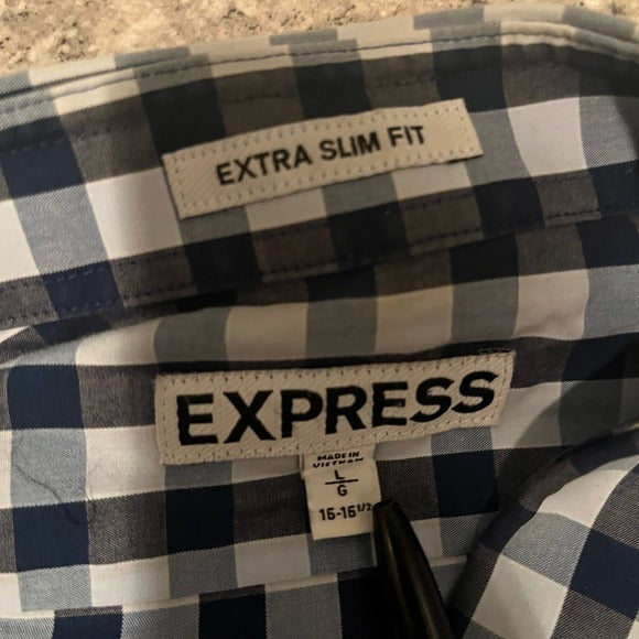 Express Extra Straight Slim Fit Casual Button Up - Size L/G