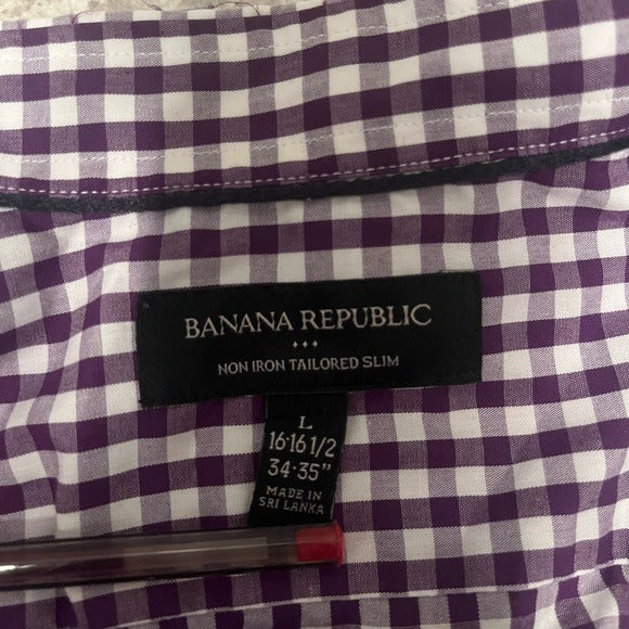 Banana Republic Non Iron Tailored Slim Casual Button Up - Size L