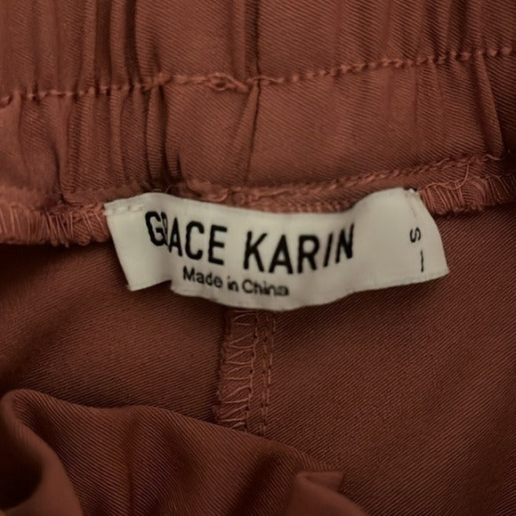 Grace Karin Cropped Paper Bag Waist Pants - Size S