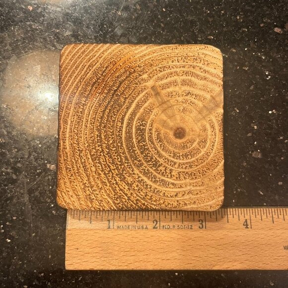 Hand-Burned & Sanded Wooden Coaster Set (4 Pieces) | Only 4 sets available!