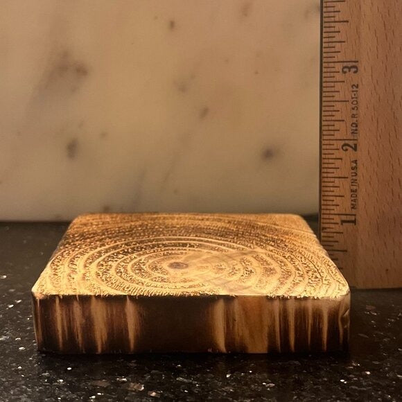 Hand-Burned & Sanded Wooden Coaster Set (4 Pieces) | Only 4 sets available!