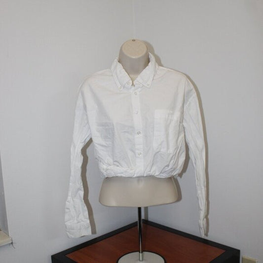 Kendall & Kylie White Button Up Crop Top - Size S