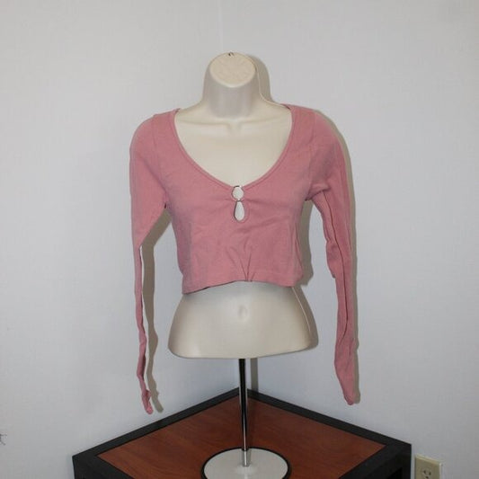 Aeropostale Long Sleeve Neck Crop Top - Size M