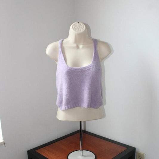 Soft-Textured Sleeveless Crop Sweater - Size S
