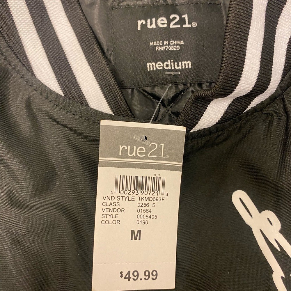 rue 21 Lonely World Varsity Jacket Coat - Size M