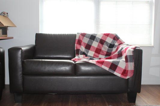 Black, Red, and White Checkered Blanket