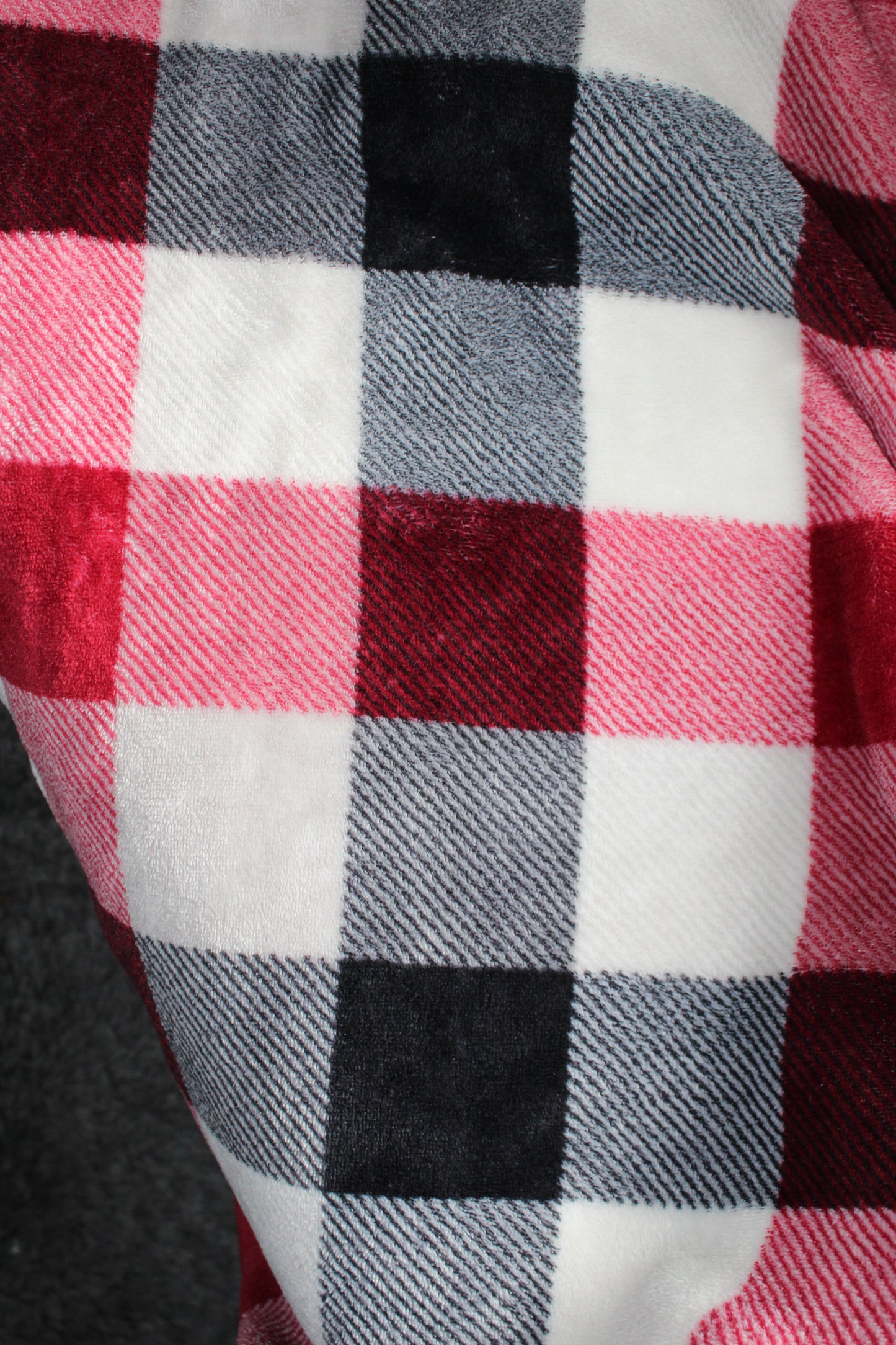 Black, Red, and White Checkered Blanket