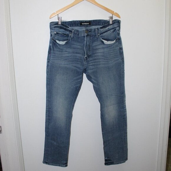 Express 4-Way Stretch Slim Jeans - Size 36x30