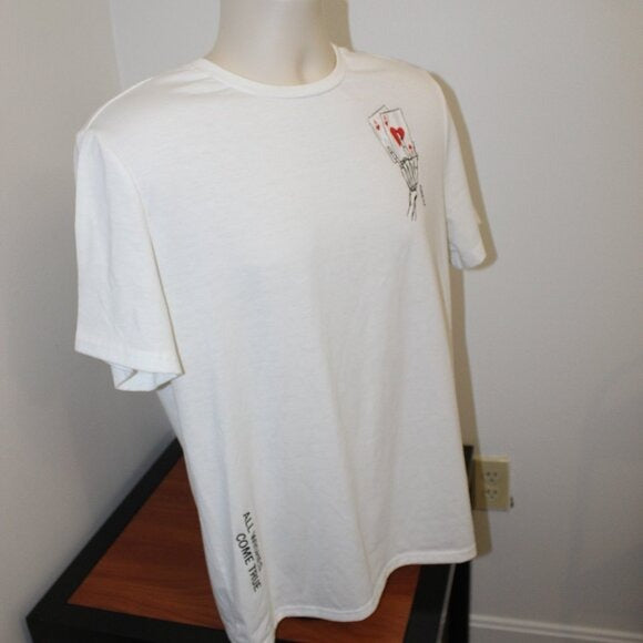 Happy Face Graph Casual Short Sleeve T-Shirt - Size M