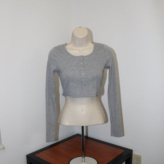Shein Long Sleeve Round Neck Crop Top - Size XS